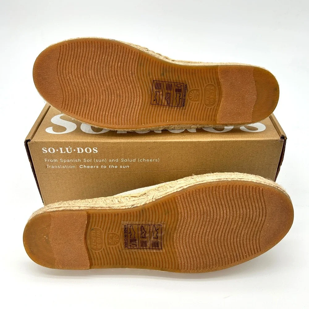 Womens Espadrilles Soludos The Smoking Mule Size 7-7.5 Organic Cotton Floral NEW